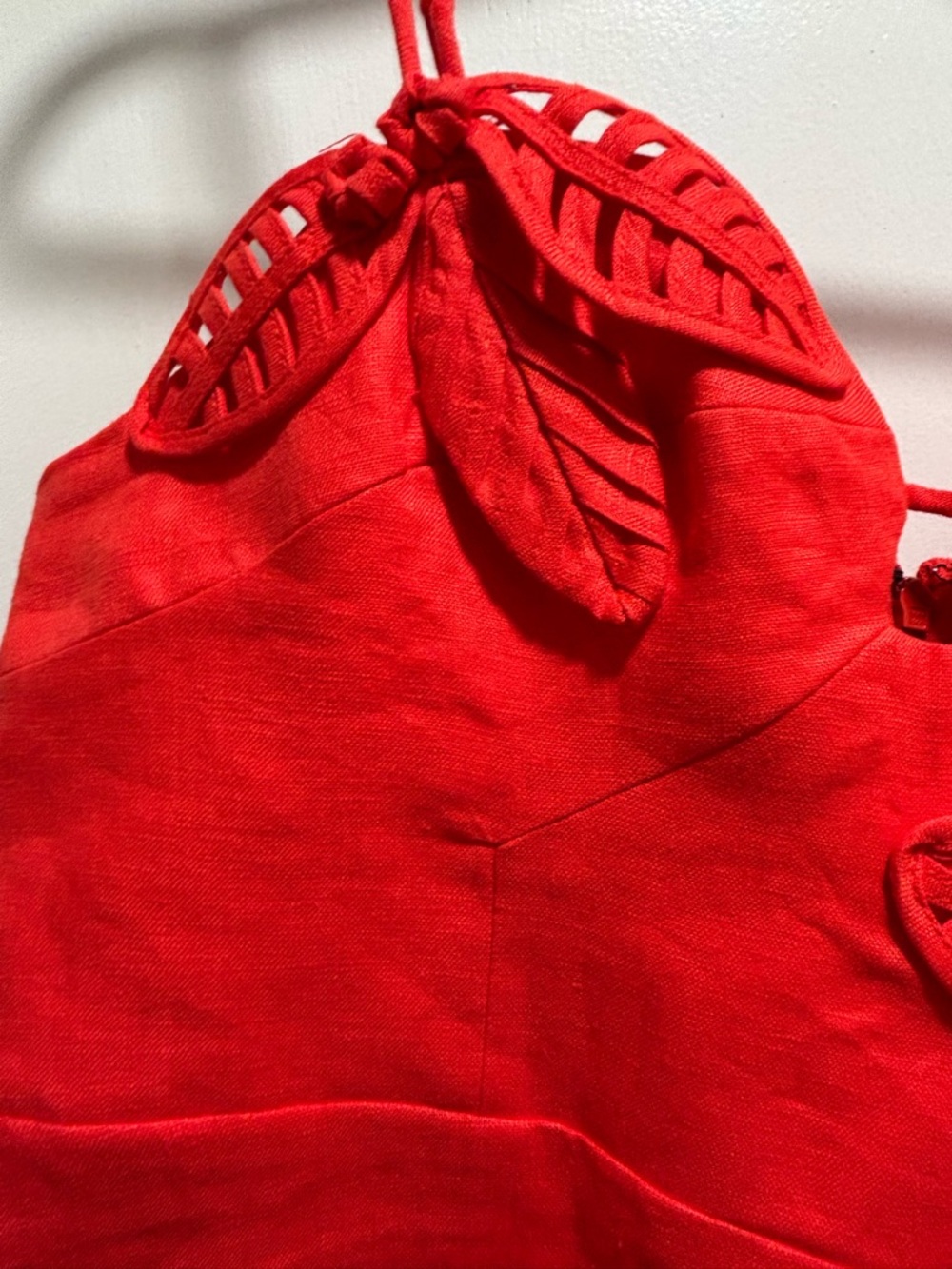 FARM Rio Red Leaf-Applique Spaghetti Strap Mini Dress - Picture 6 of 13